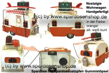 Nostalgie Wohnwagen orange Gesamt